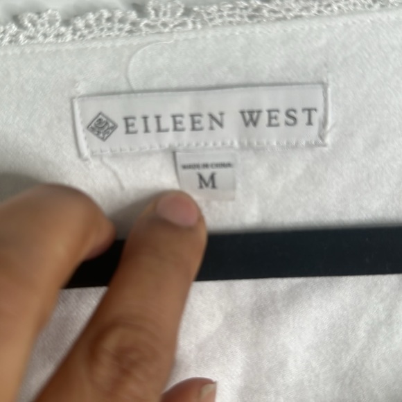 Eileen west Olivia long poet night gown cotton Rayon white dress size medium new - Picture 7 of 12